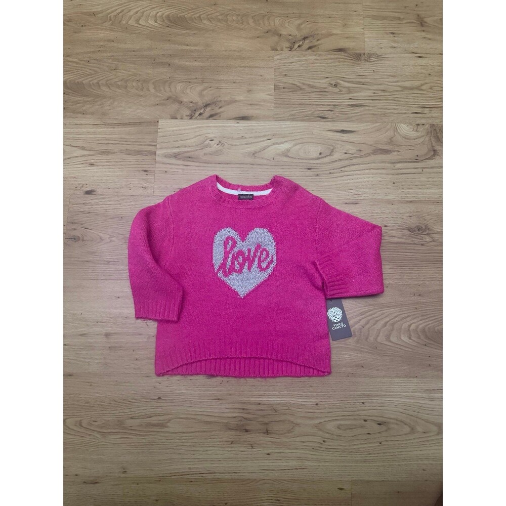 Vince Camuto Girls Pink "Love" Knit Sweater